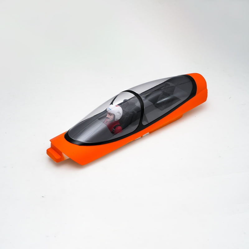 90mm Super Scorpion Cockpit model with pilot figure in an orange housing