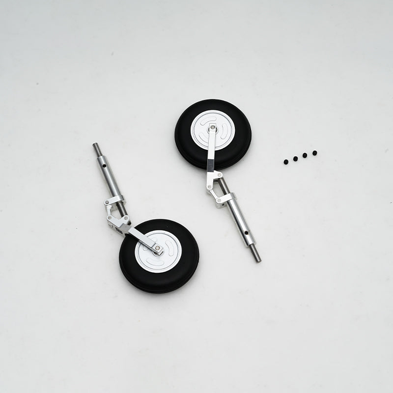90mm Super Scorpion landing gear set with two wheels and mounting hardware