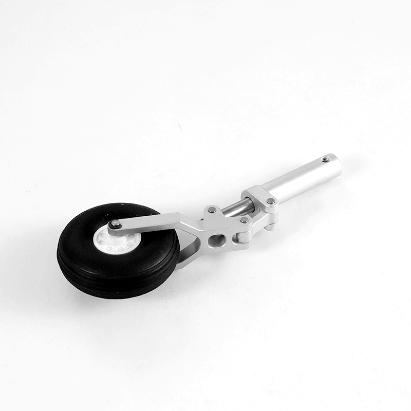 80mm Futura V2/V3 front landing gear set with rubber tire and metallic strut.