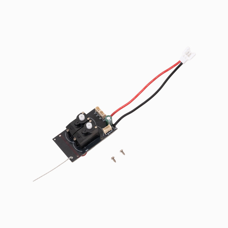 500mm PA-18 4-in-1 integrated receiver circuit board with two servos and antenna