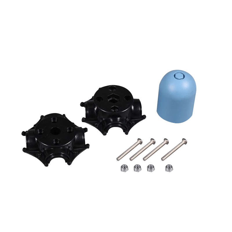 RC model 1400mm F4U spinner parts including black hub and blue cap