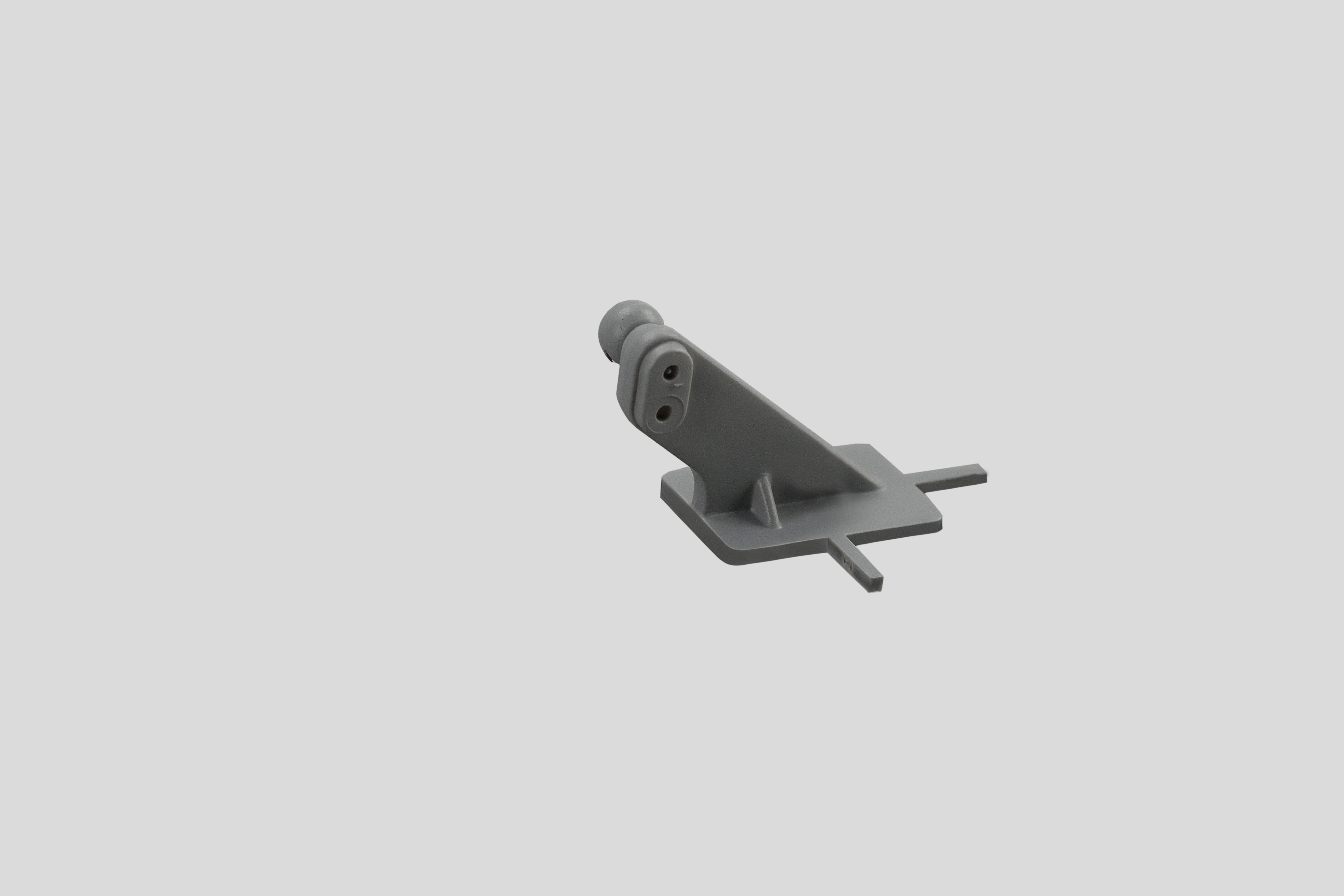 Control horn for 64mm Rafale EDF jet, gray color, precision model part.
