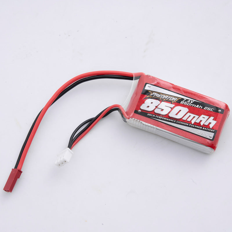 7.4V 850mAh 25C battery with JST plug for RC models