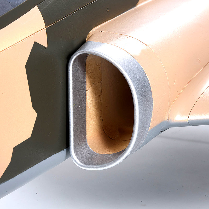 FMS 90mm EDF Super Scorpion V2 jet with camouflage paint and silver-trimmed intake duct
