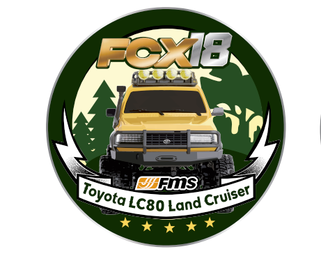 FCX18 logo with Toyota LC80 Land Cruiser in a forest setting
