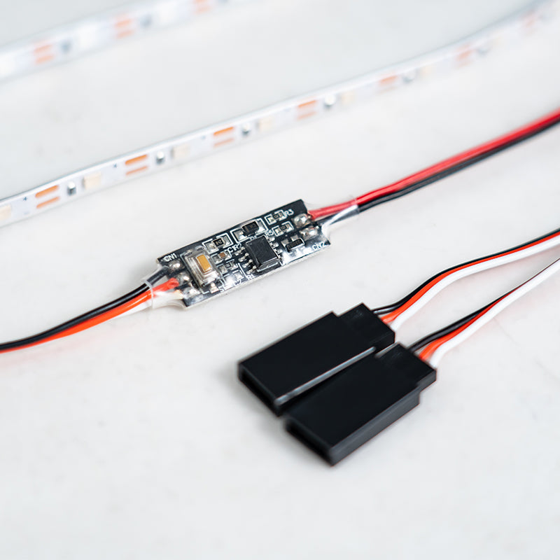 LED light strip with controller and connectors for aeromodelling models