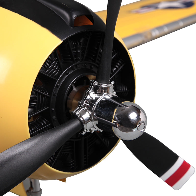 FMS 1400mm T-28D Trojan V4 yellow PNP model aircraft engine and propeller detail