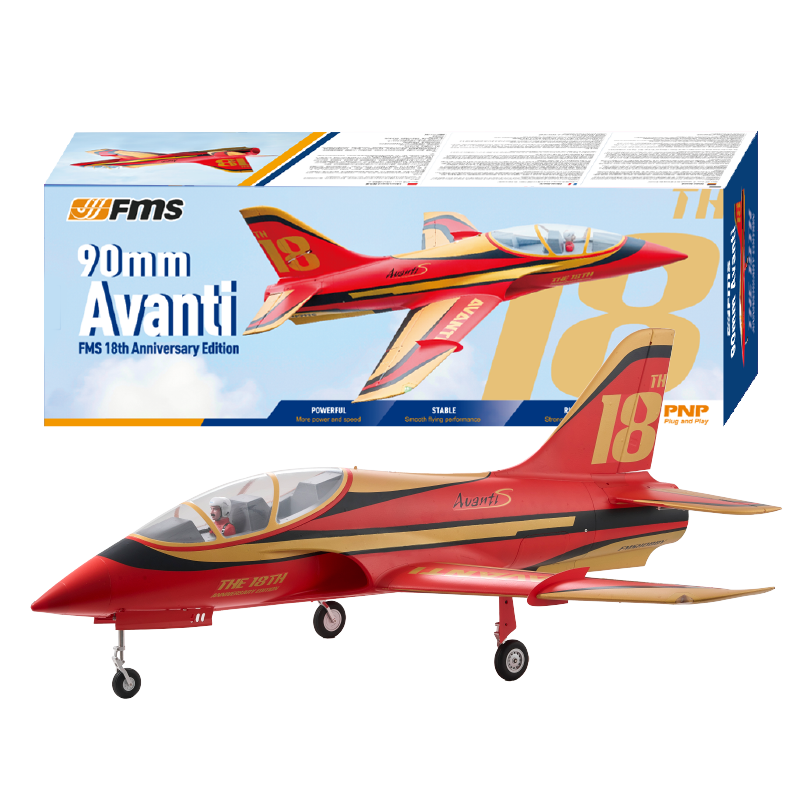 FMS 90mm EDF Avanti Jet 18th Anniversary Edition PNP RC Airplane.