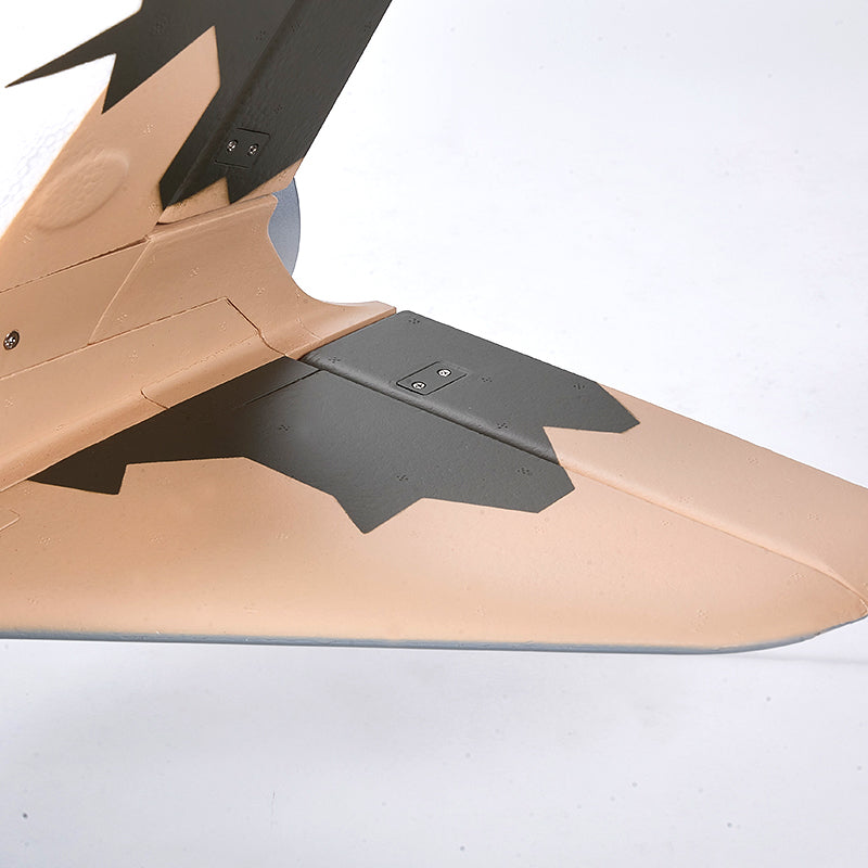FMS Super Scorpion V2 EDF jet tail with camouflage pattern, showing '6' and '8' markings.