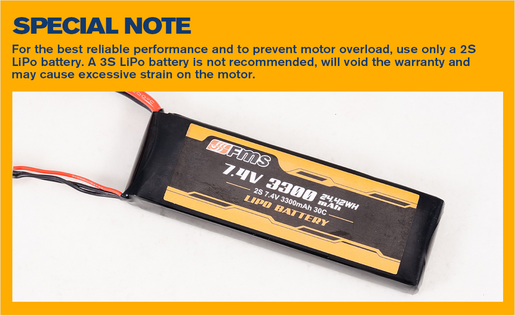 Special note for FMS LiPo battery