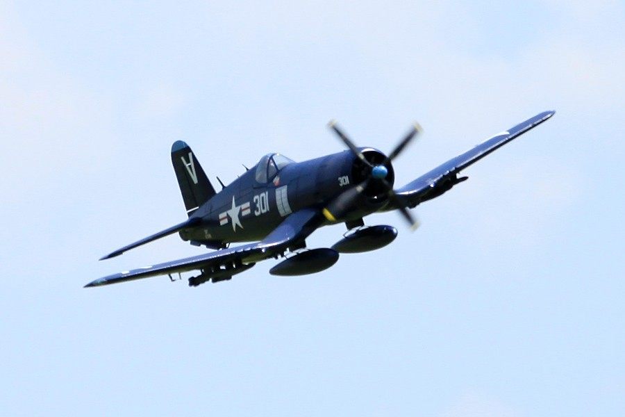 FMS 1400mm F4U Corsair PNP Blue RC airplane in flight