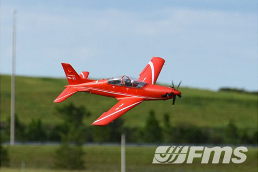 1100mm PC-21 PNP RC Plane | Retracts, Flaps, 5-Blade – FMS Hobby
