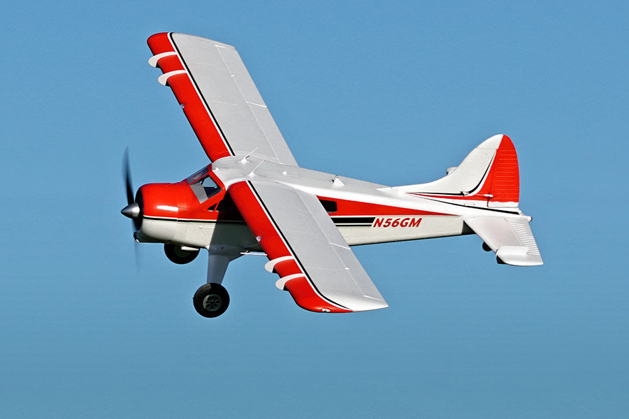 FMS 2000mm Beaver V2 seaplane PNP flying, featuring red and white livery with N56GM registration.