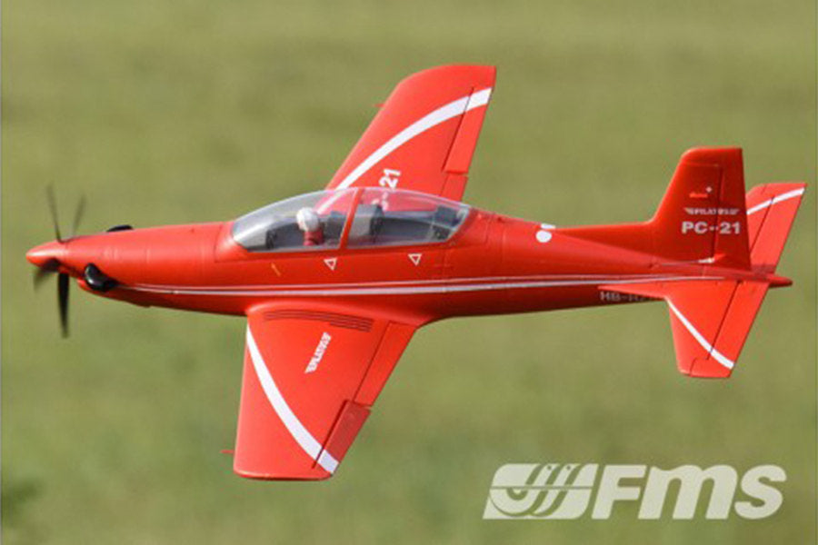 1100mm PC-21 PNP RC Plane | Retracts, Flaps, 5-Blade – FMS Hobby