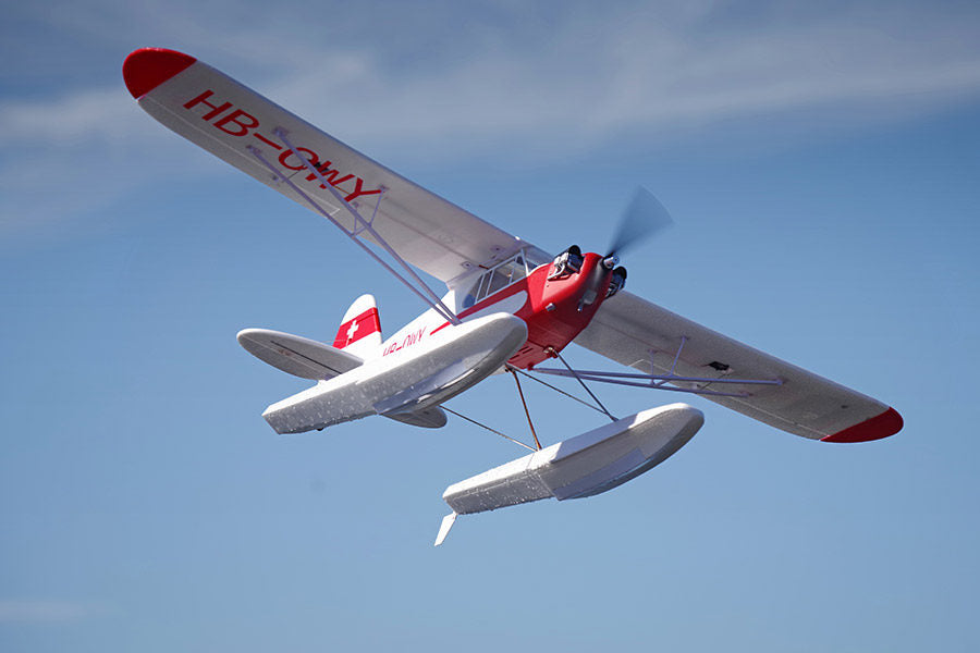 J-3 Cub V4 1400mm RTF | Floats + Reflex V2 – FMS Hobby