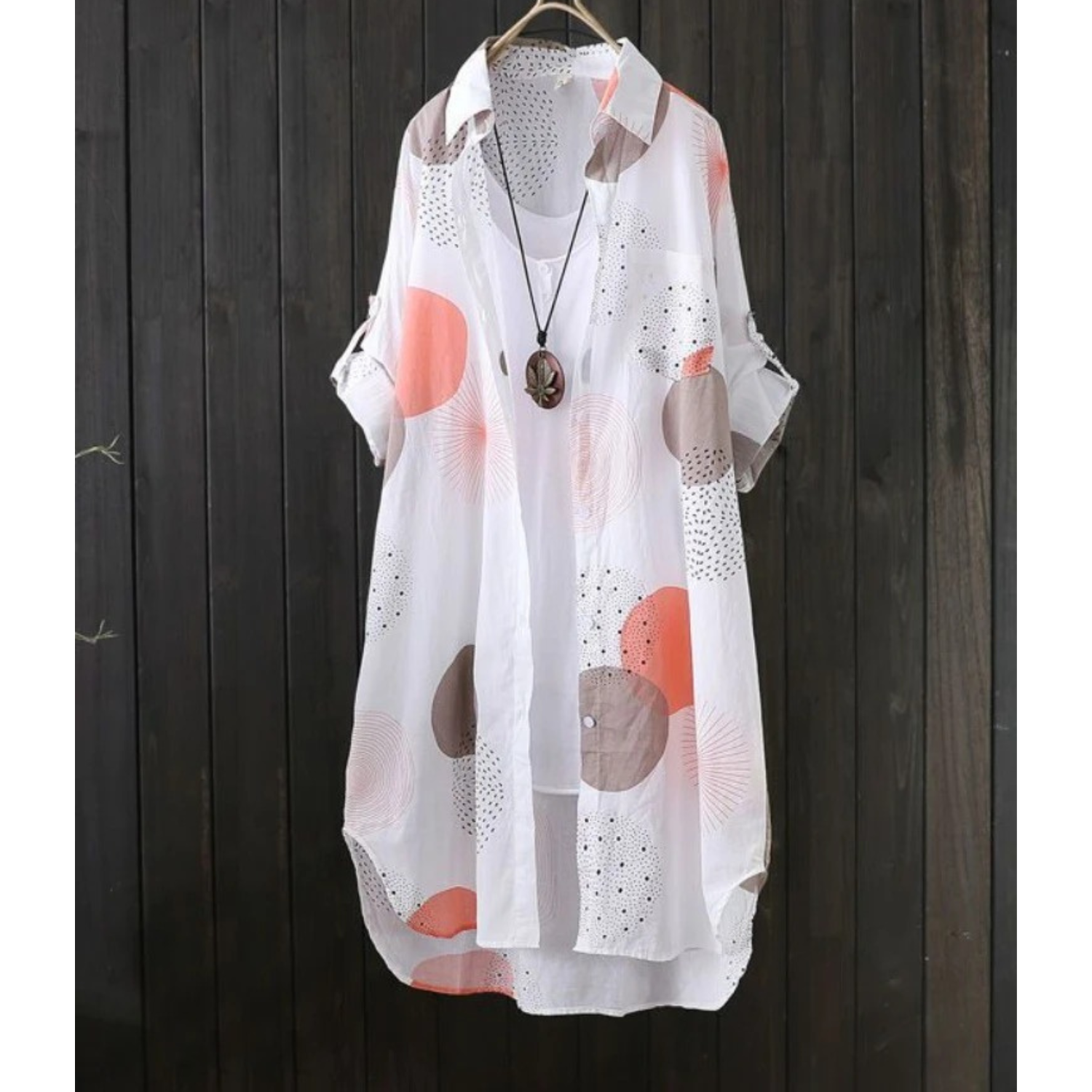 Leichtes - Hemdblusenkleid mit Business-Print für dich-Embercourt