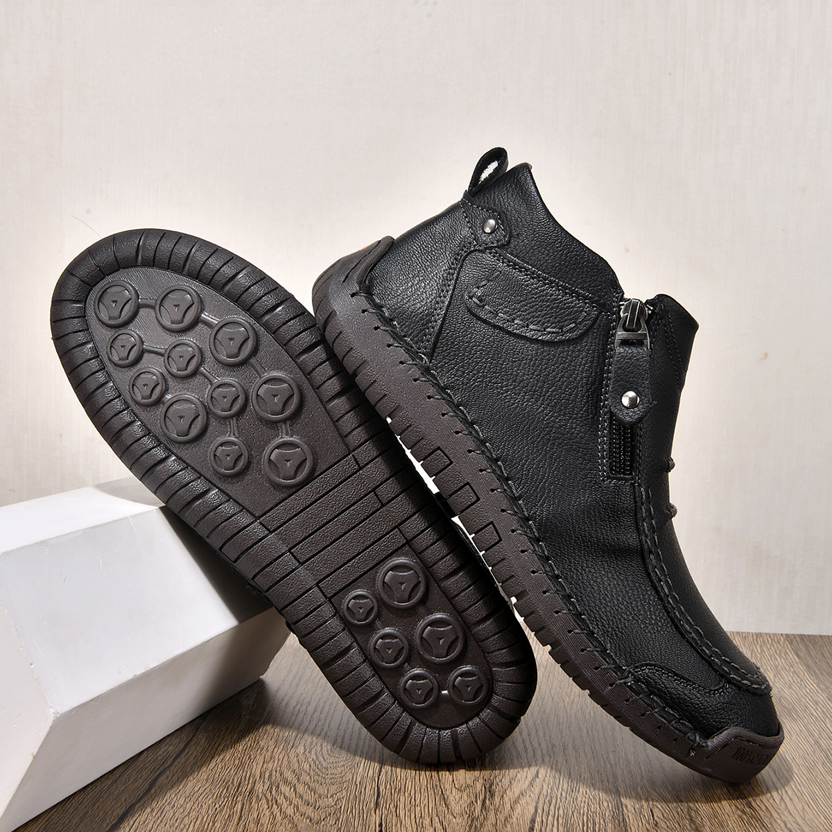 Orthopädische Leder-Slipper für Herren-Embercourt