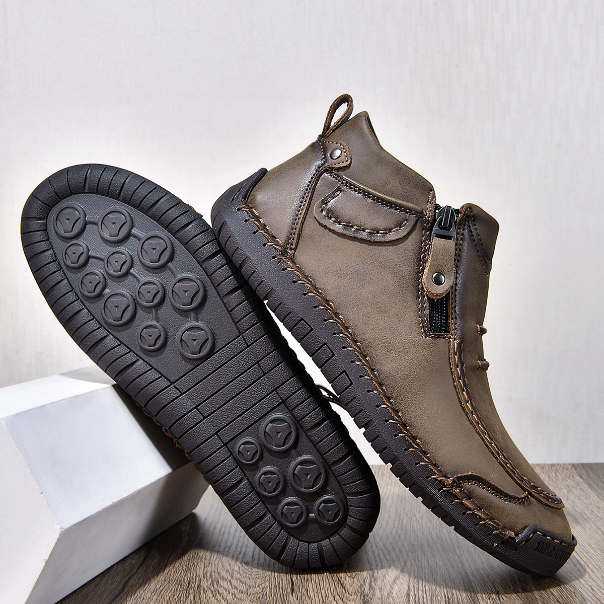 Orthopädische Leder-Slipper für Herren-Embercourt