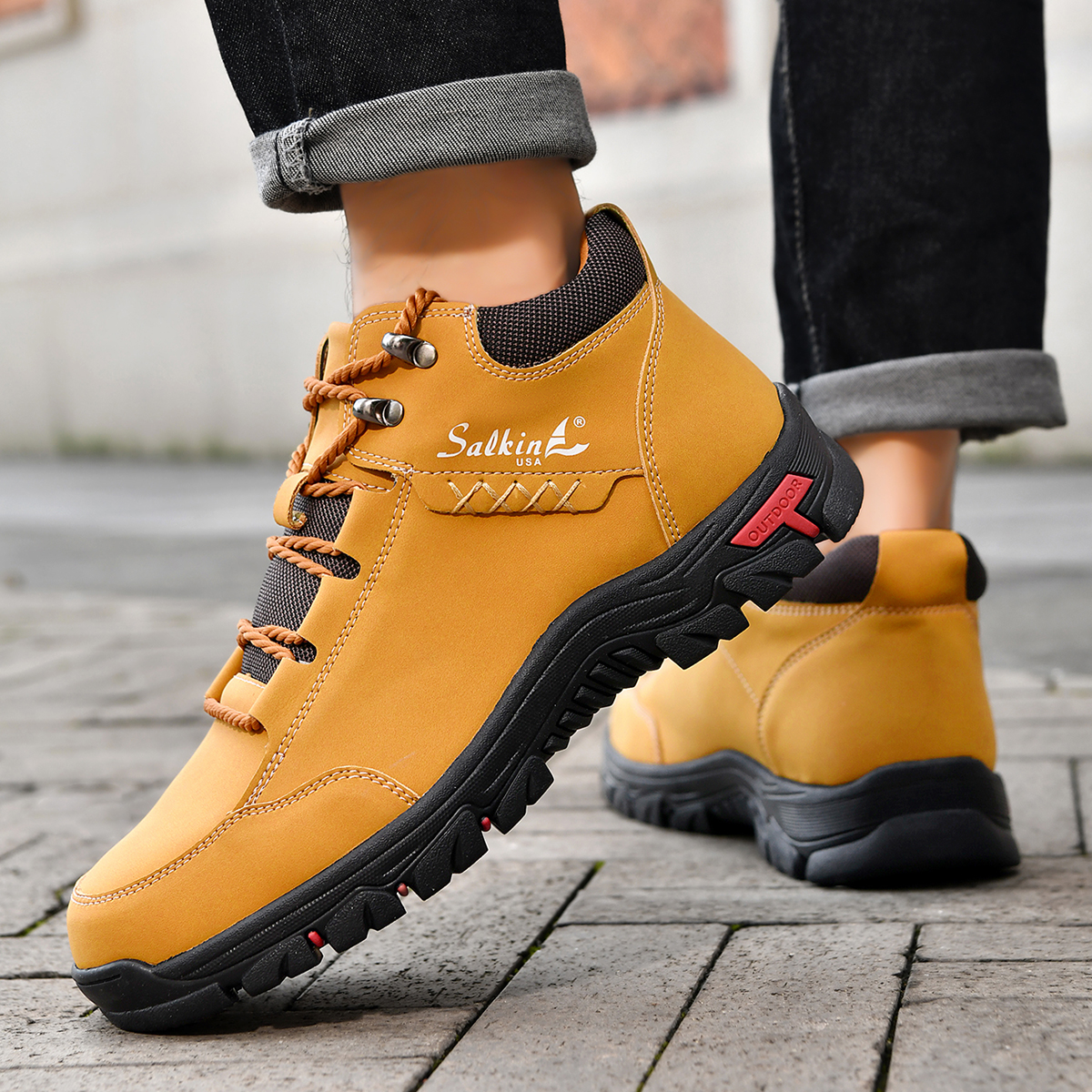 Orthopädische Lederstiefel für Herren-Embercourt
