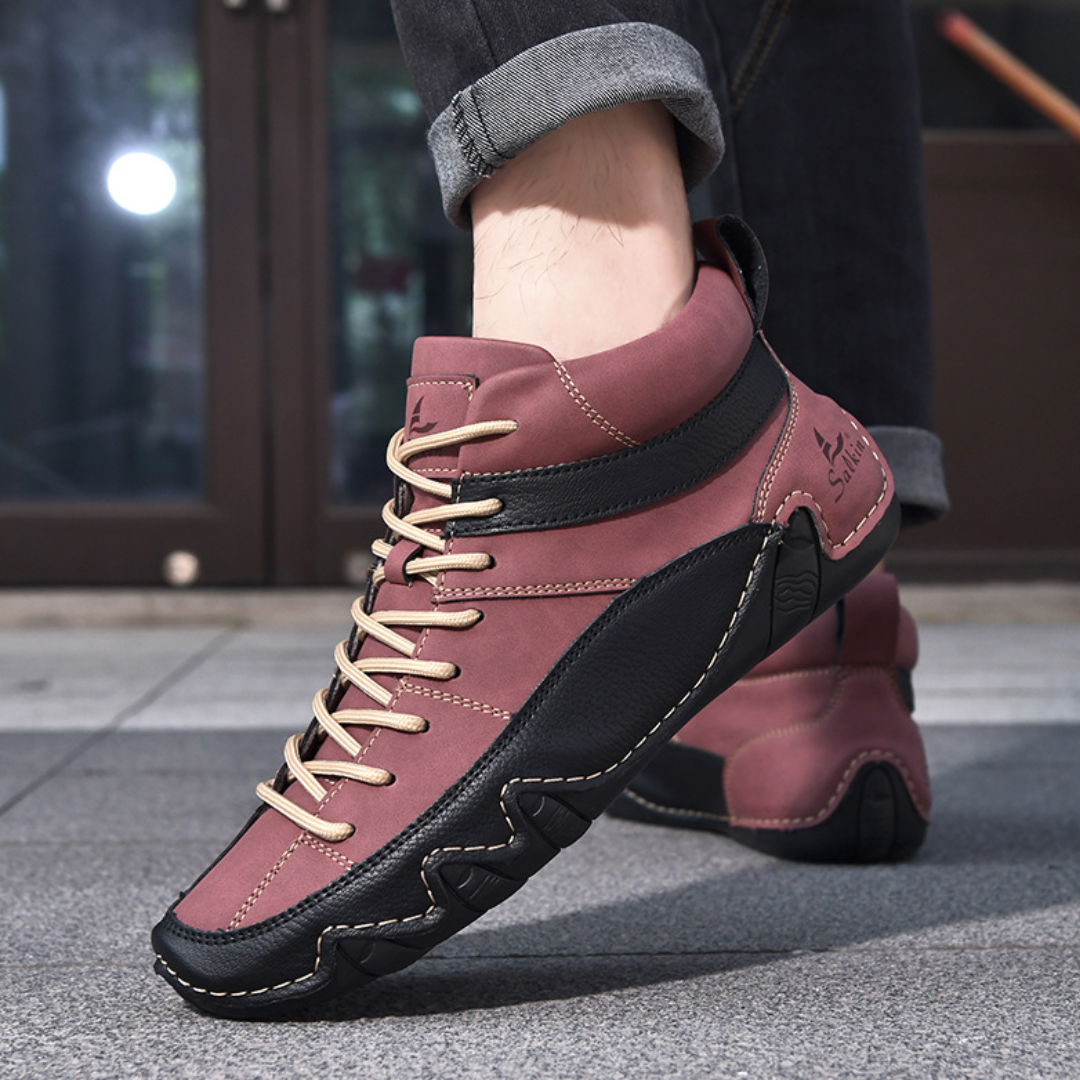 GRW Men Orthopedic Barefoot Boots Water-resistant Suede Leather Winter Ankle Non-slip Walking