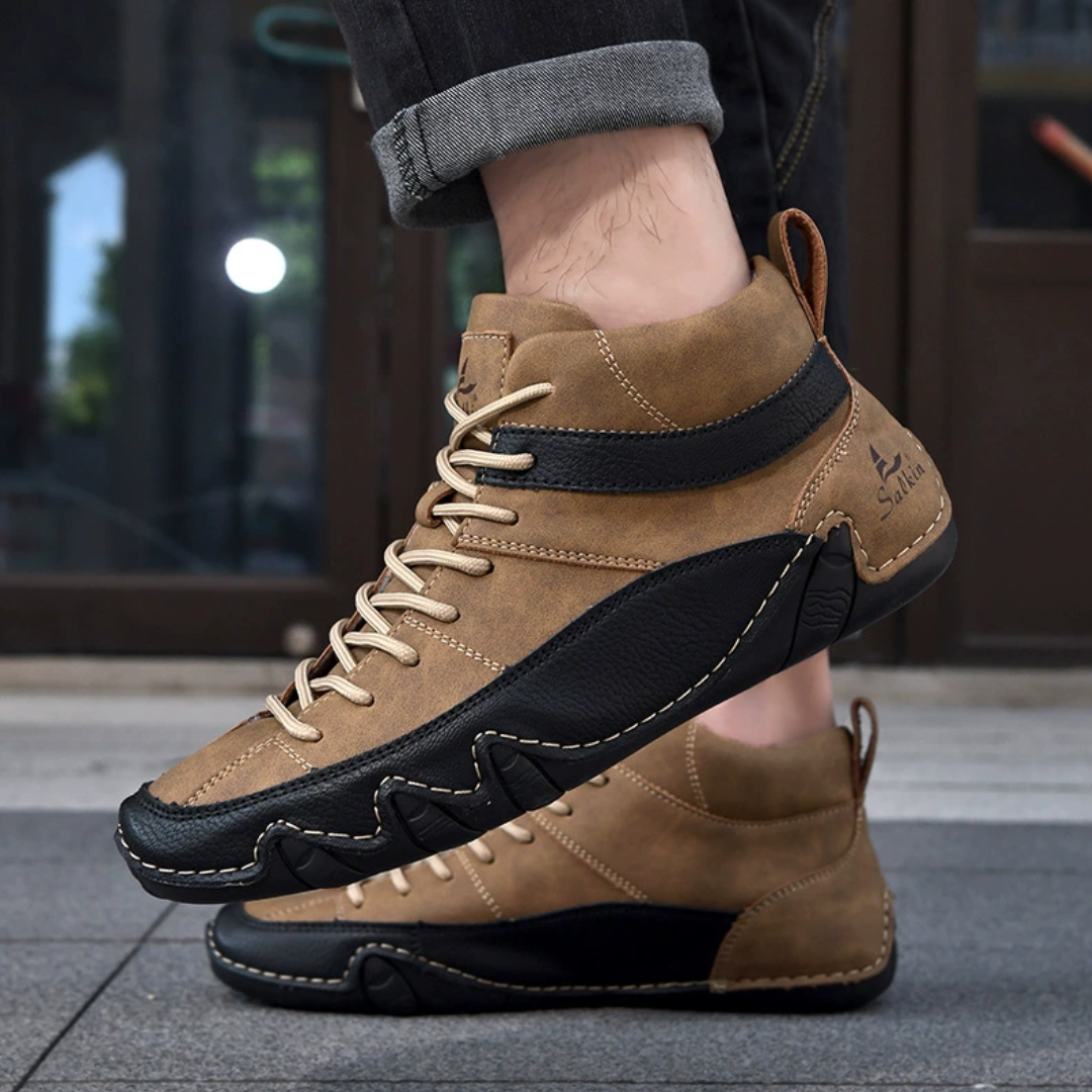 GRW Men Orthopedic Barefoot Boots Water-resistant Suede Leather Winter Ankle Non-slip Walking