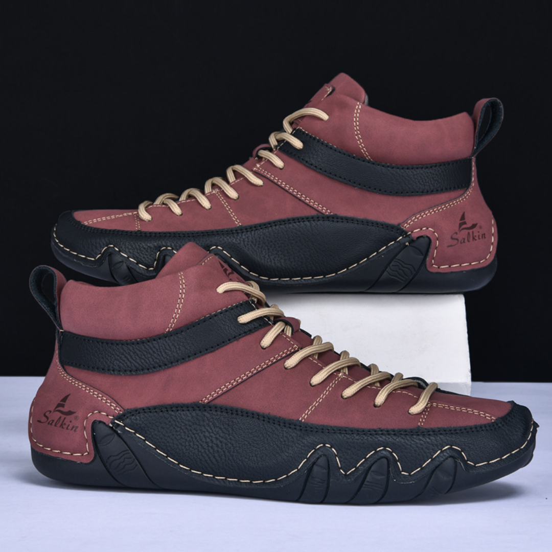 GRW Men Orthopedic Barefoot Boots Water-resistant Suede Leather Winter Ankle Non-slip Walking