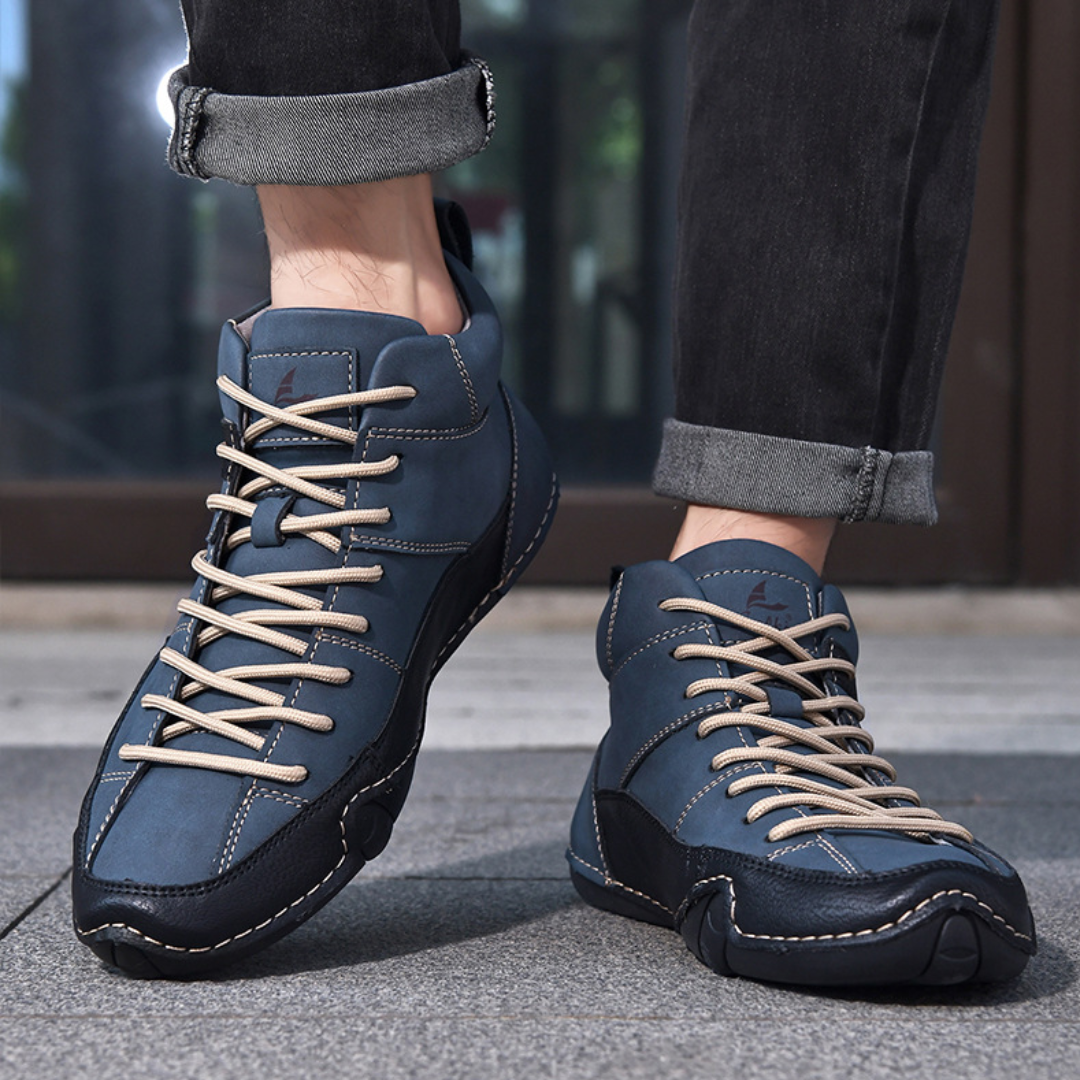 GRW Men Orthopedic Barefoot Boots Water-resistant Suede Leather Winter Ankle Non-slip Walking