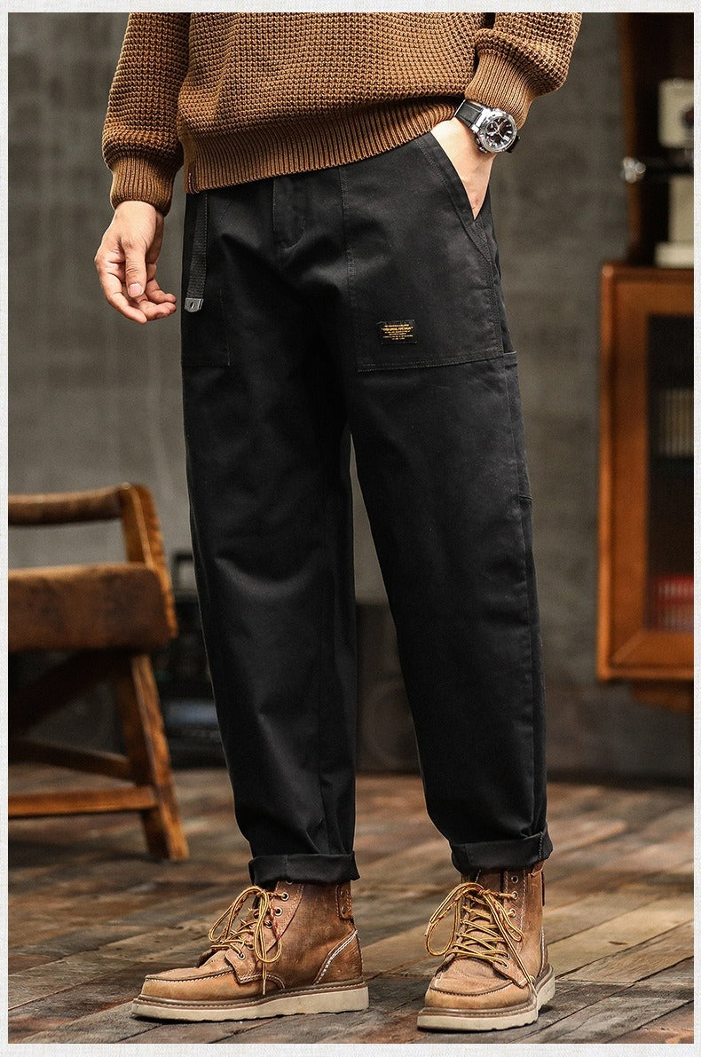 Freizeithose für Herren aus strapazierfähiger Baumwolle, gerade, im Cargo-Stil - Marcos-Embercourt