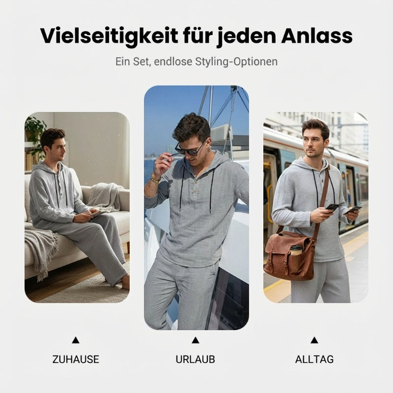 📢📢49 % Rabatt!! ⏰Herren Kapuze Casual Loose Top & Hose 2-teiliges Set