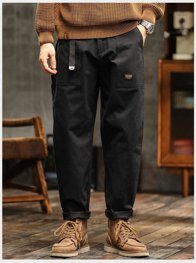 Freizeithose für Herren aus strapazierfähiger Baumwolle, gerade, im Cargo-Stil - Marcos-Embercourt