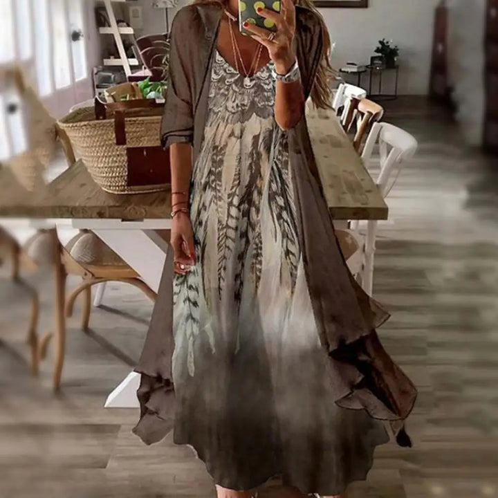Schwarz-weißes maxikleid - Lena-Embercourt