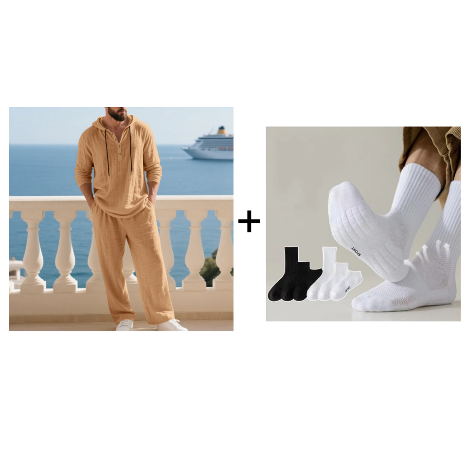📢📢49 % Rabatt!! ⏰Herren Kapuze Casual Loose Top & Hose 2-teiliges Set
