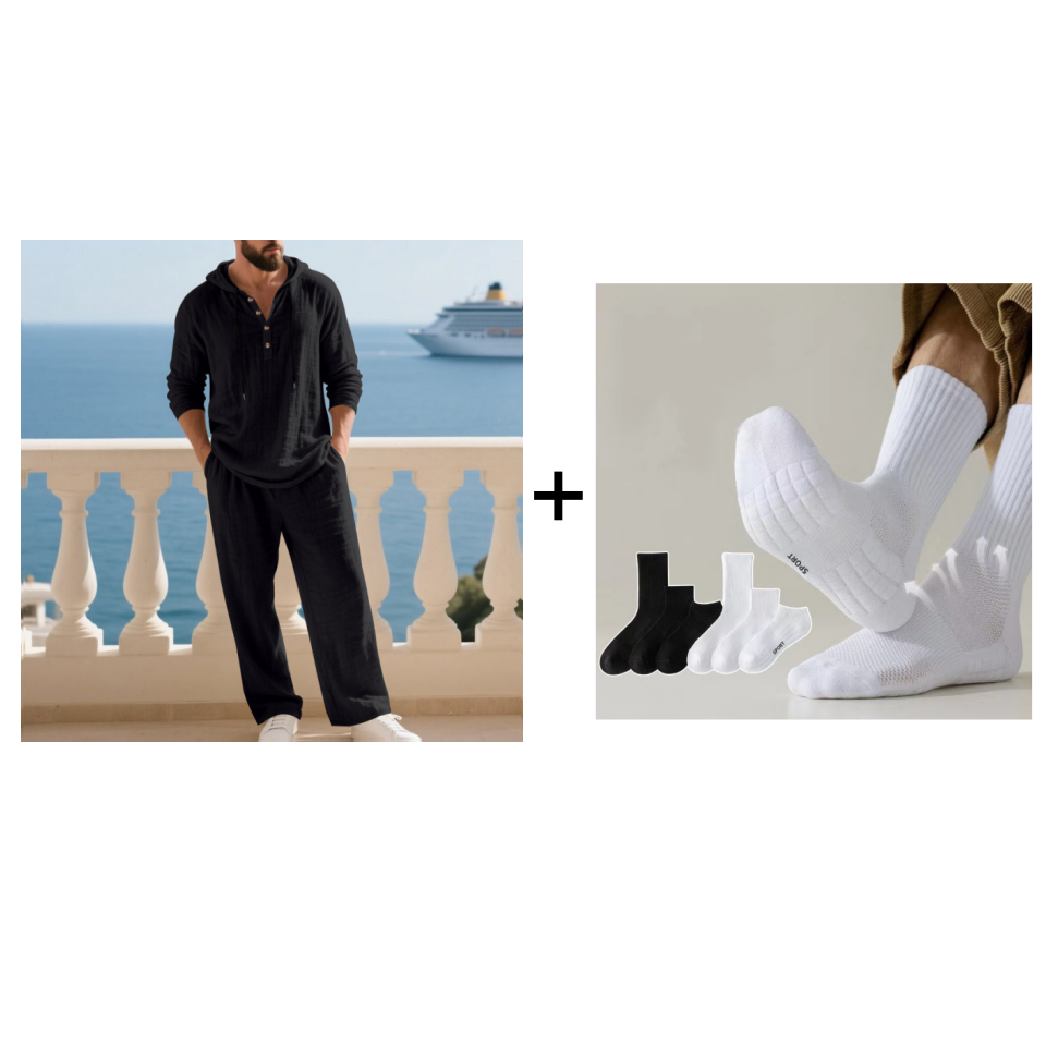 📢📢49 % Rabatt!! ⏰Herren Kapuze Casual Loose Top & Hose 2-teiliges Set