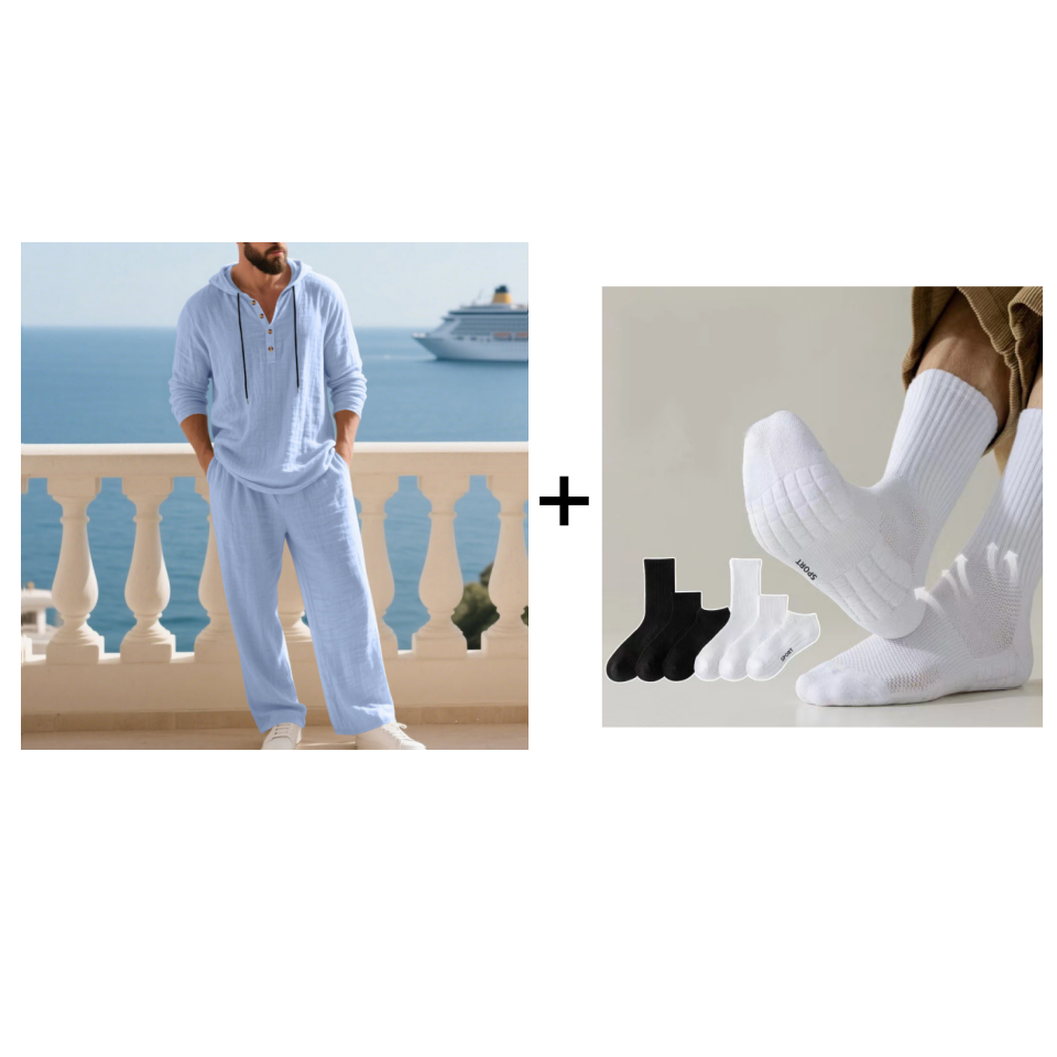 📢📢49 % Rabatt!! ⏰Herren Kapuze Casual Loose Top & Hose 2-teiliges Set