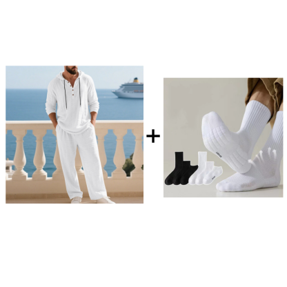 📢📢49 % Rabatt!! ⏰Herren Kapuze Casual Loose Top & Hose 2-teiliges Set