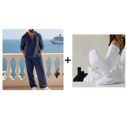 📢📢49 % Rabatt!! ⏰Herren Kapuze Casual Loose Top & Hose 2-teiliges Set