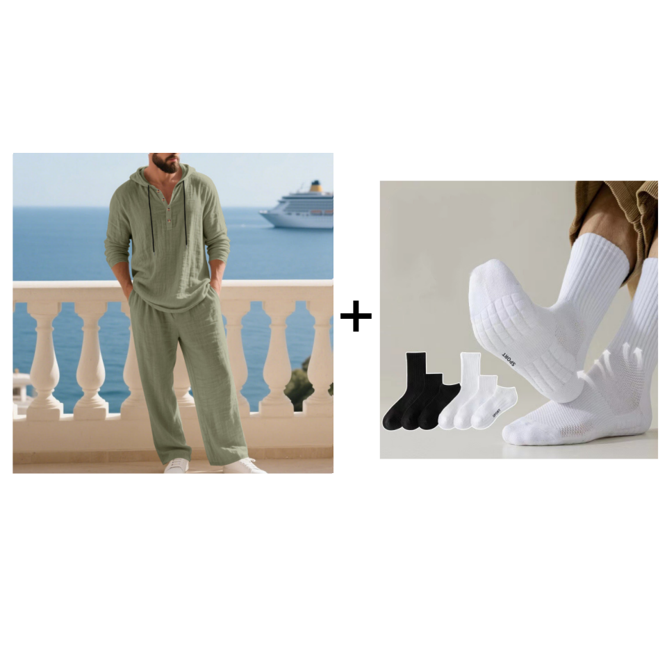 📢📢49 % Rabatt!! ⏰Herren Kapuze Casual Loose Top & Hose 2-teiliges Set
