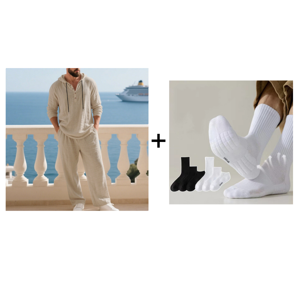 📢📢49 % Rabatt!! ⏰Herren Kapuze Casual Loose Top & Hose 2-teiliges Set