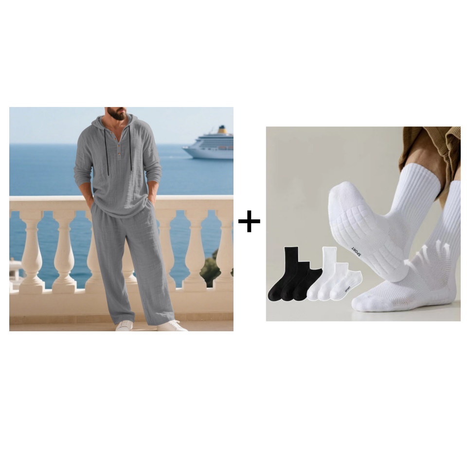 📢📢49 % Rabatt!! ⏰Herren Kapuze Casual Loose Top & Hose 2-teiliges Set