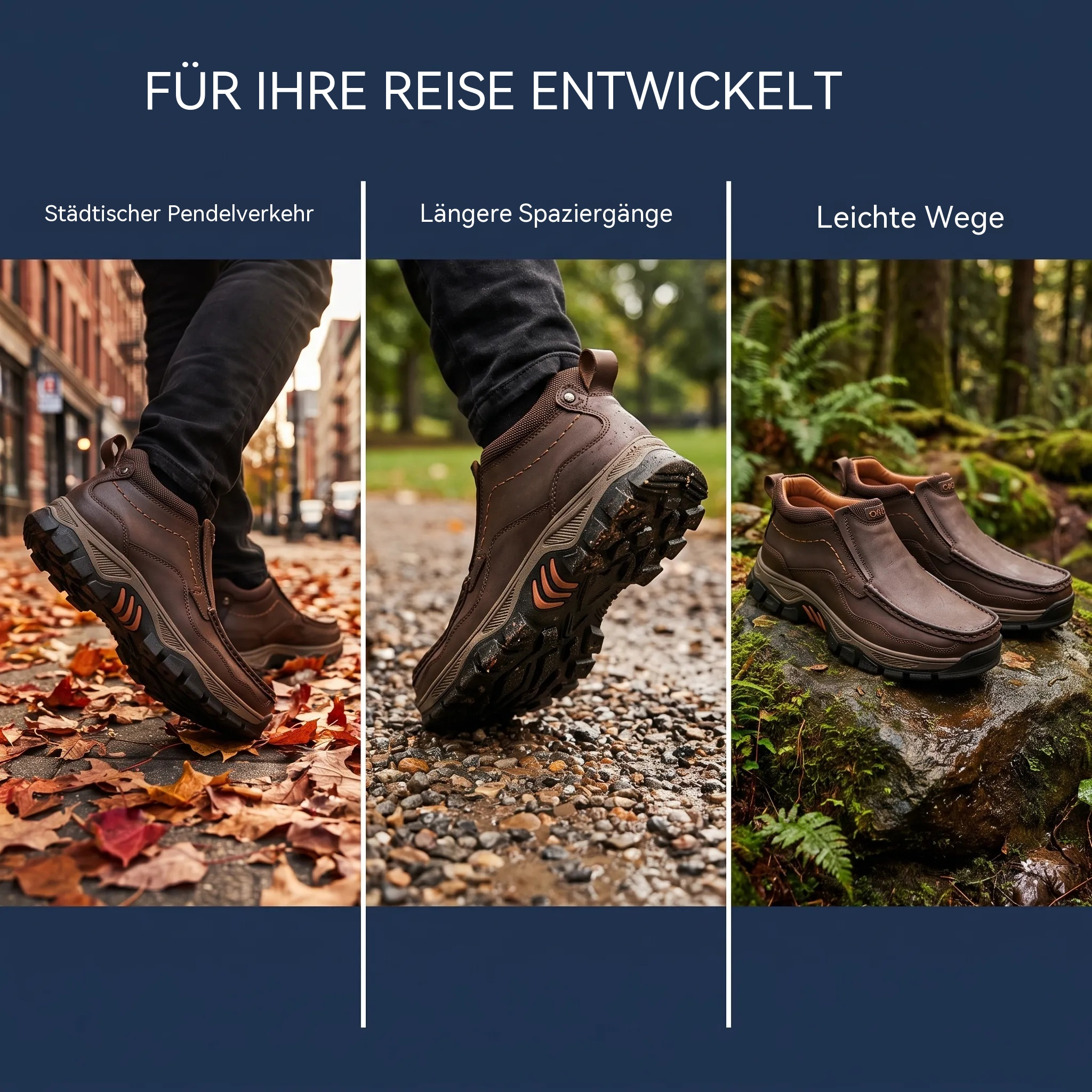  Orthopädische Herren-Wanderstiefel aus handgefertigtem Echtleder – komfortabel