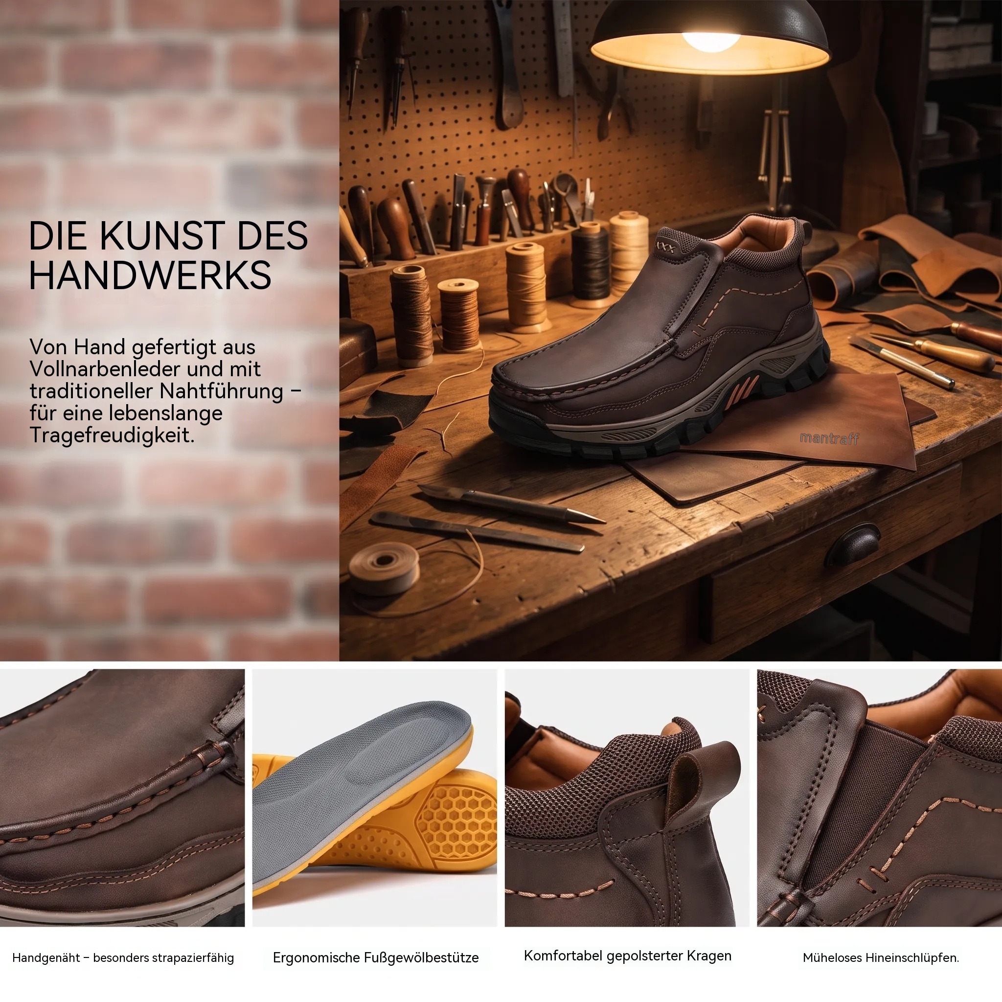  Orthopädische Herren-Wanderstiefel aus handgefertigtem Echtleder – komfortabel