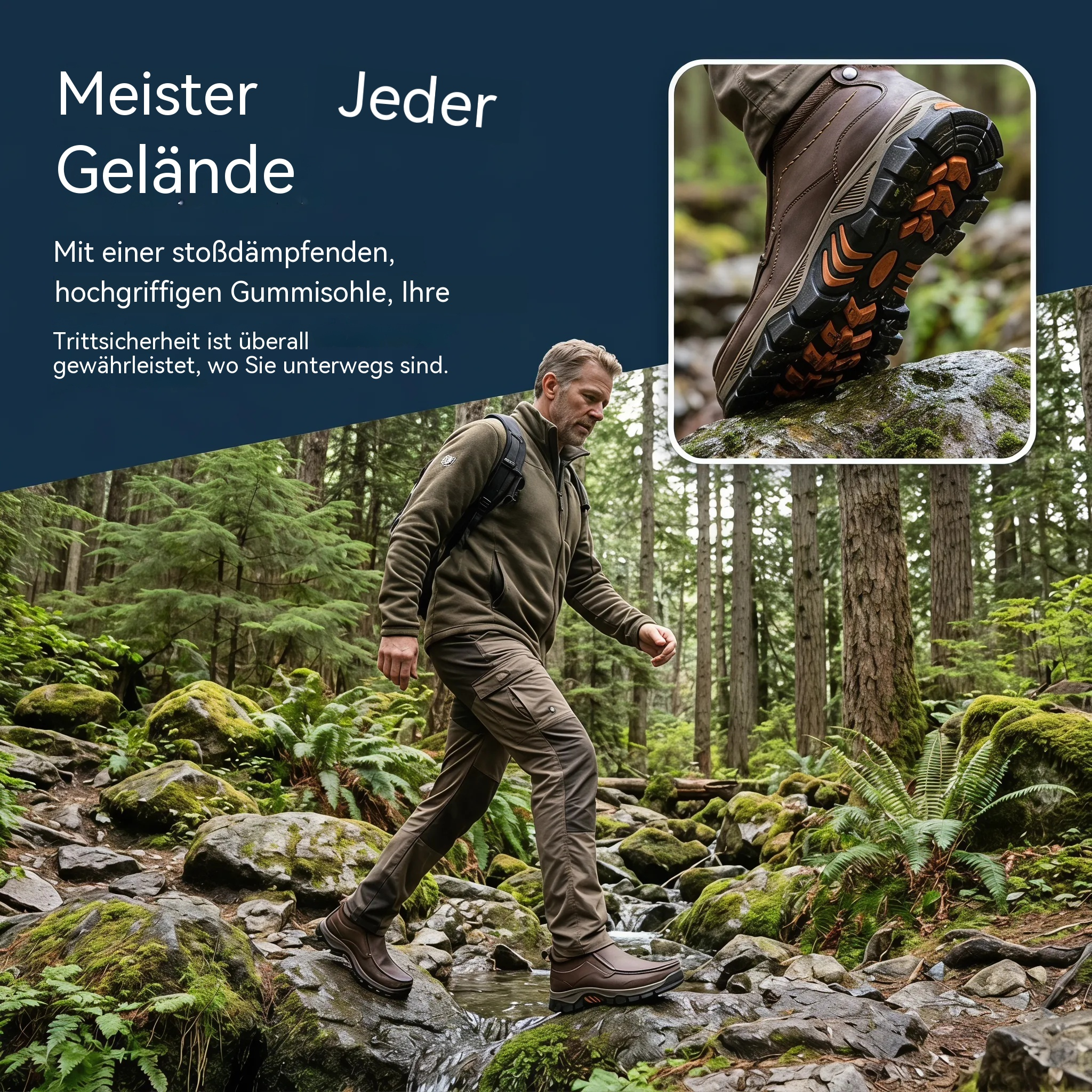  Orthopädische Herren-Wanderstiefel aus handgefertigtem Echtleder – komfortabel