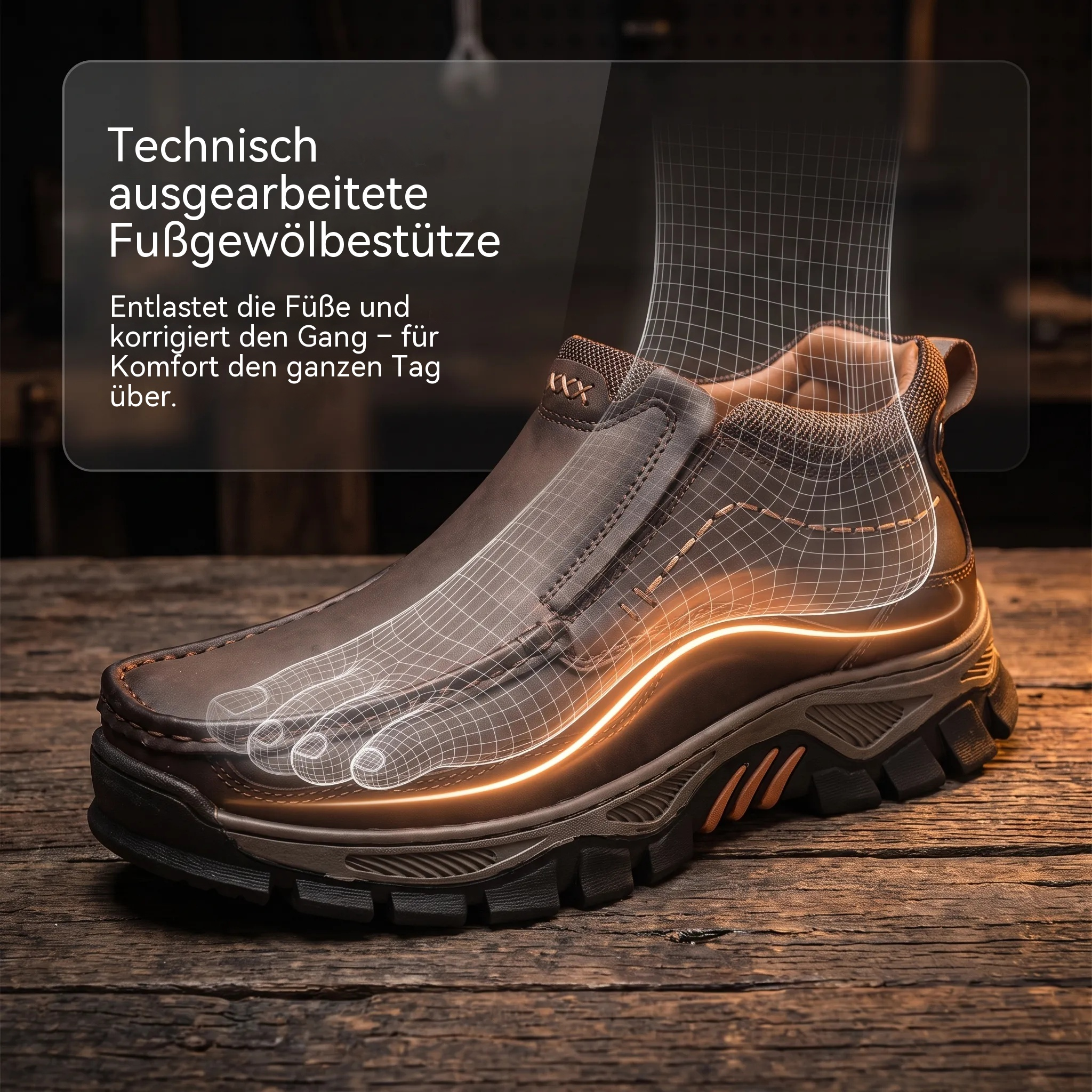  Orthopädische Herren-Wanderstiefel aus handgefertigtem Echtleder – komfortabel