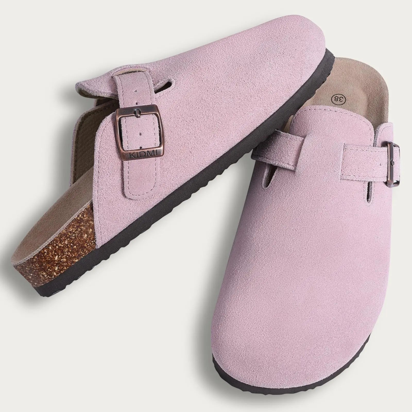 Genuine Suede Clogs – Unisex Comfort with Arch Support & Cork Footbed