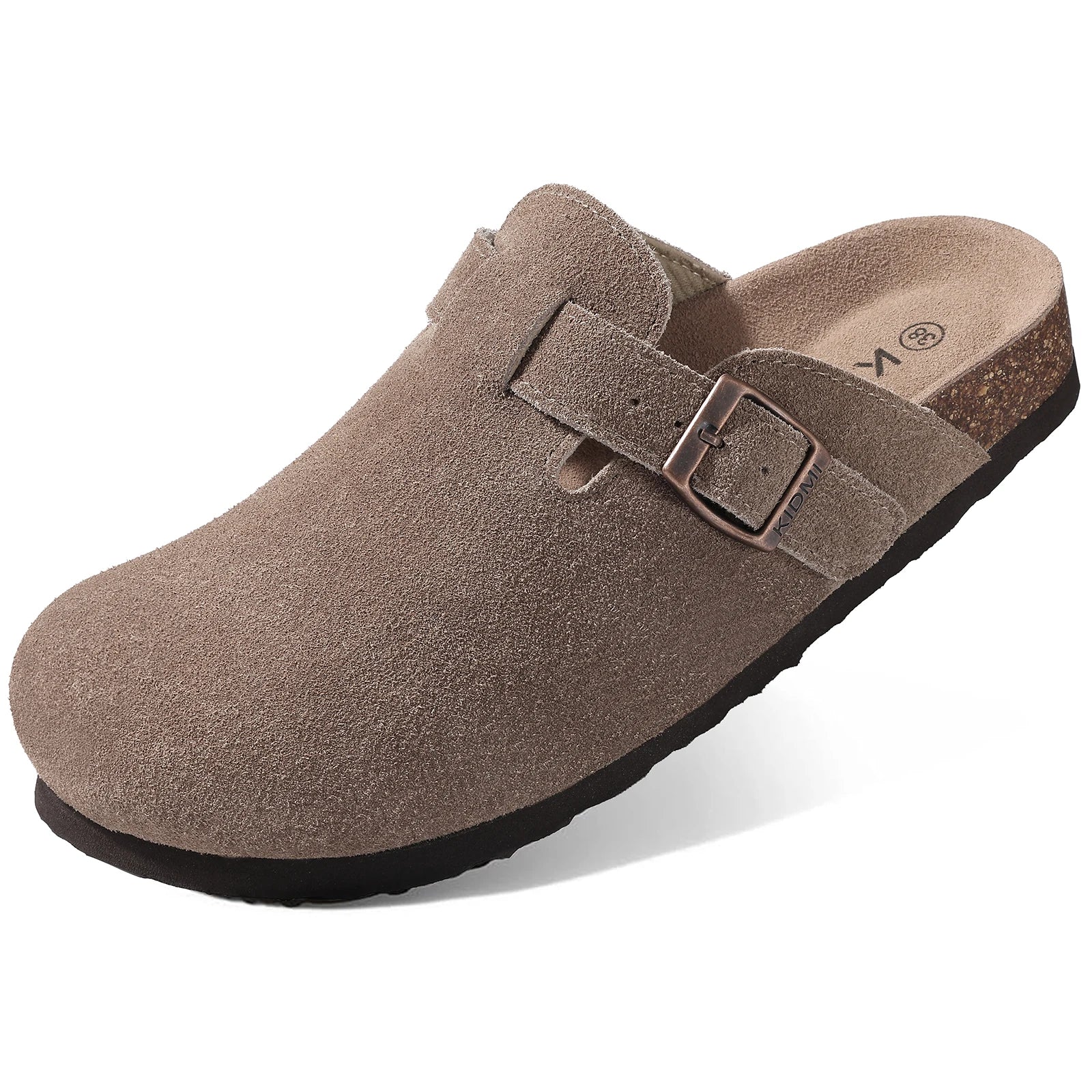 Genuine Suede Clogs – Unisex Comfort with Arch Support & Cork Footbed
