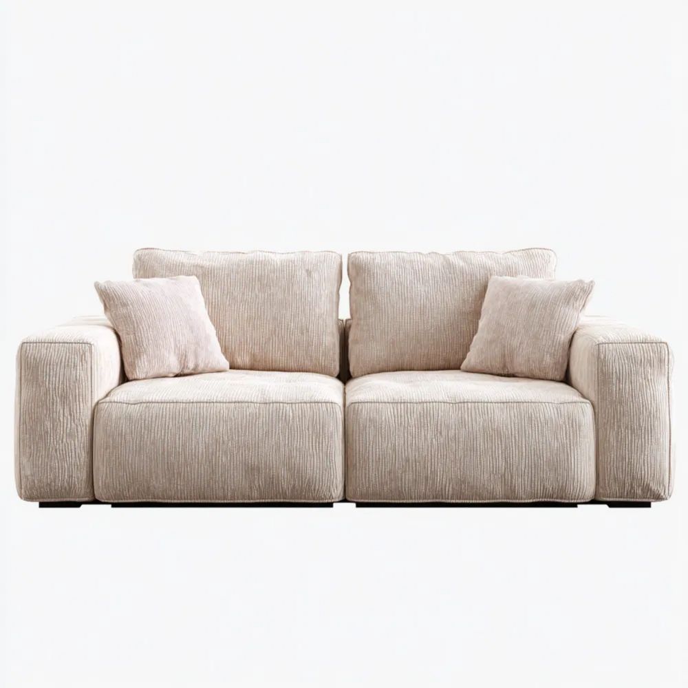 Divano a due posti in tessuto 150x90x70 cm – Beige – Design moderno