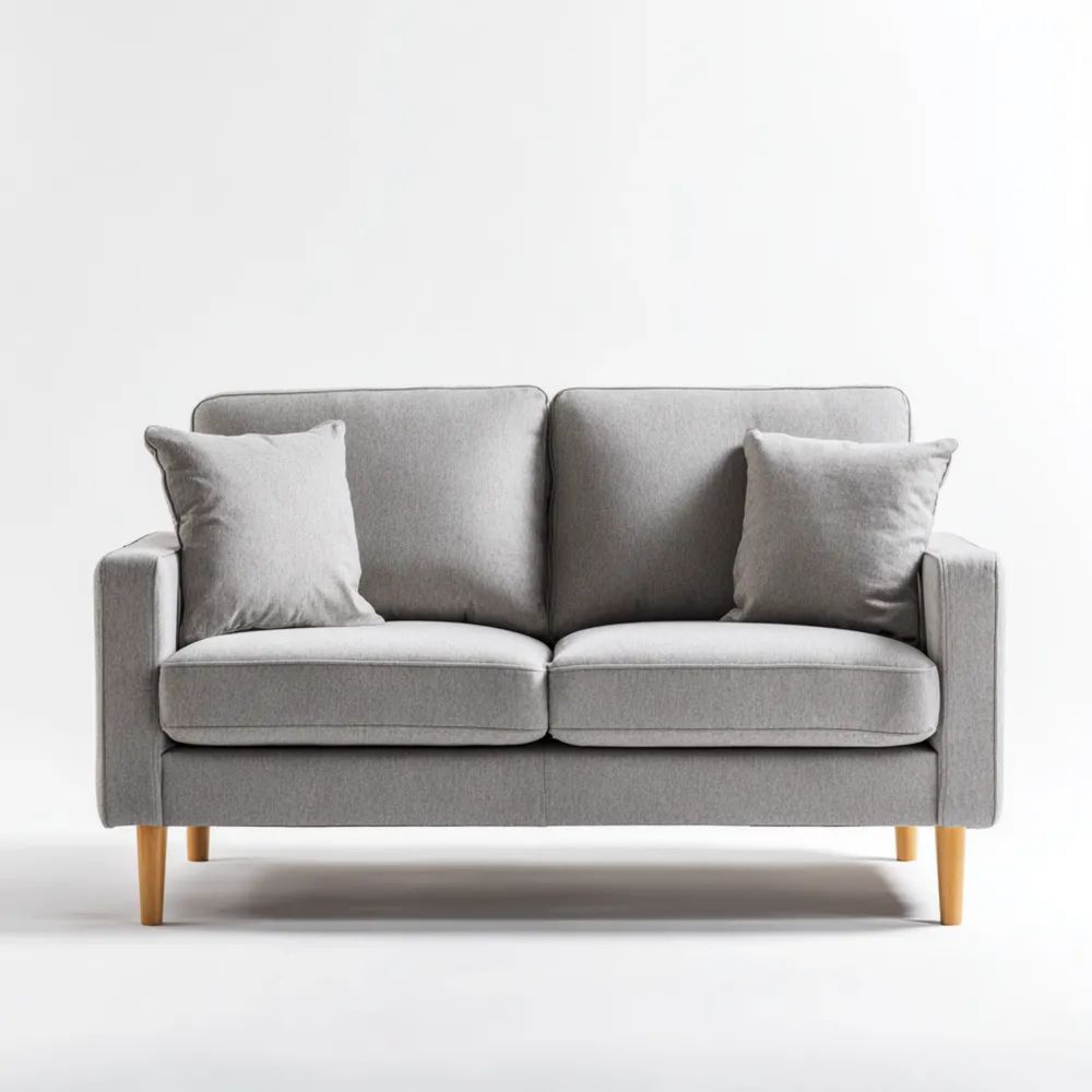 Divano a due posti 150x85x80 cm - Grigio chiaro - Design moderno