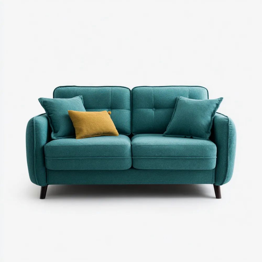 Divano a due posti tessuto 160x85x75 cm - Verde acqua - Design moderno