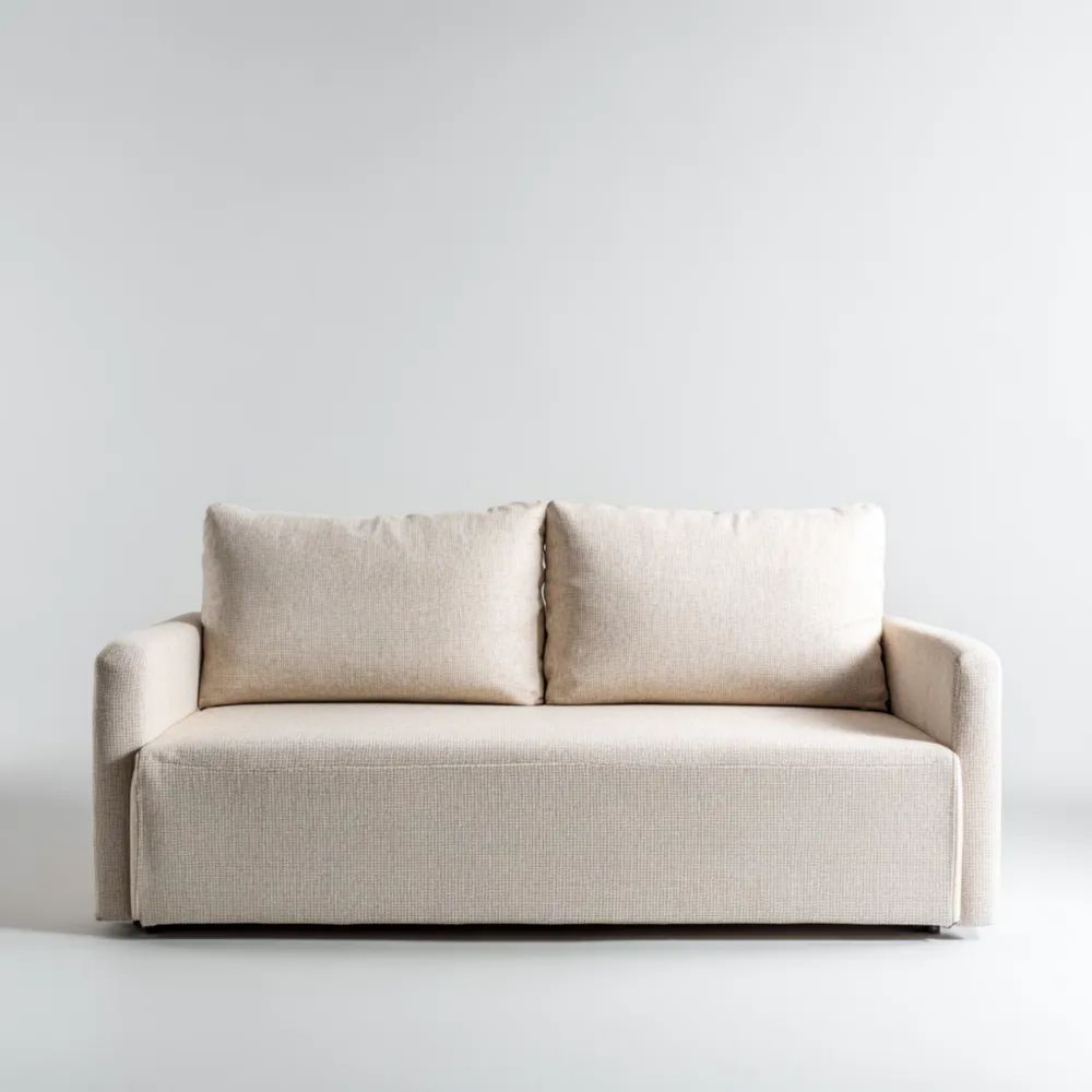 Divano a due posti in tessuto 180x90x85 cm - Beige - Design Moderno