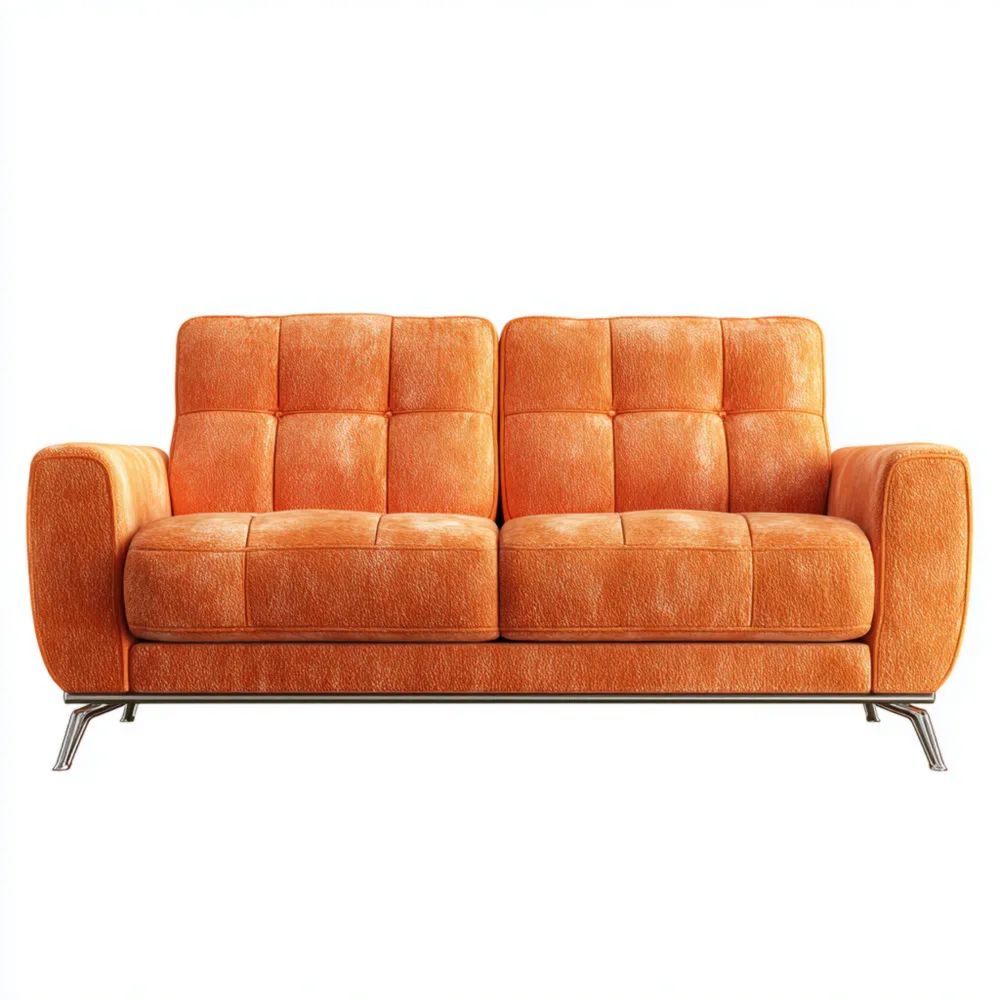 Divano a due posti in tessuto 150x85x90 cm - Arancione